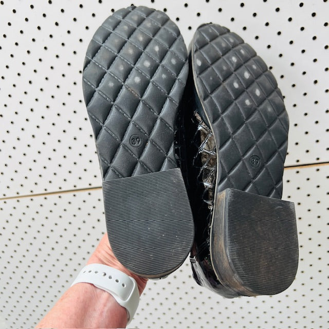 STEGMANN / quilte patent leather loafers / 39 (3898401073364916398)