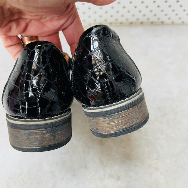 STEGMANN / quilte patent leather loafers / 39 (3898401080718026732)