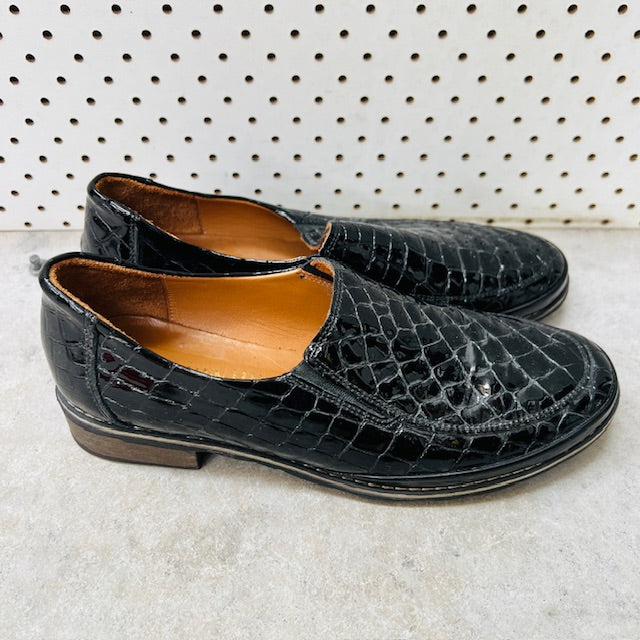STEGMANN / quilte patent leather loafers / 39 (3898401085247631472)