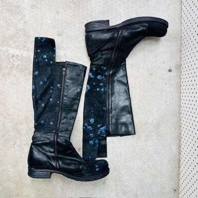 PAPUCEI / knee length leather boots / made in italy / 41 (3898401122584937085)