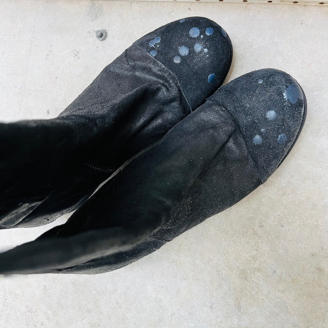 PAPUCEI / knee length leather boots / made in italy / 41 (3898401125045243050)