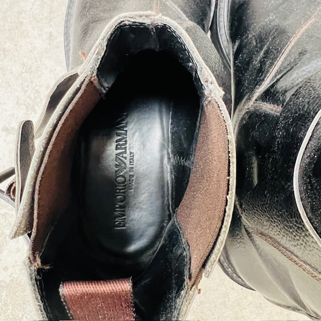EMPORIO ARMANI / leather boots / (3898401152584398737)