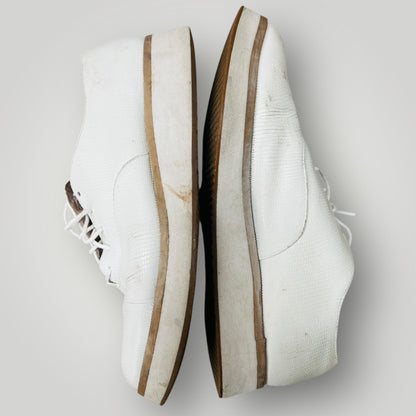 WITTNER / 'milas' white lace up leather flatforms / 38 (3898401499359193455)