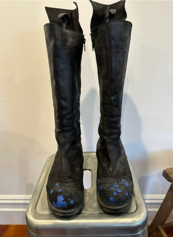 PAPUCEI / knee length leather boots / made in italy / 41 (3898413802277946797)