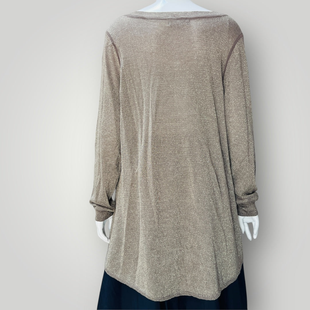 WILD CHILD / brown lurex jumper / L (3898494984273817744)