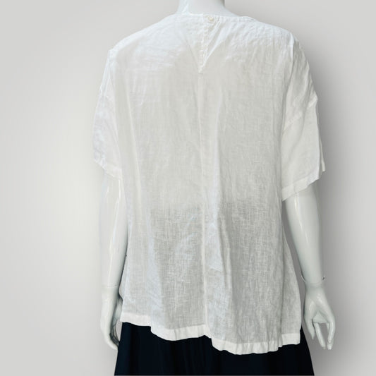 MUJI / white linen blouse / m (3898495000504198082)