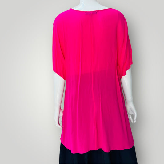 VERGE / hot pink dressy top / XXL (3898495007064152010)