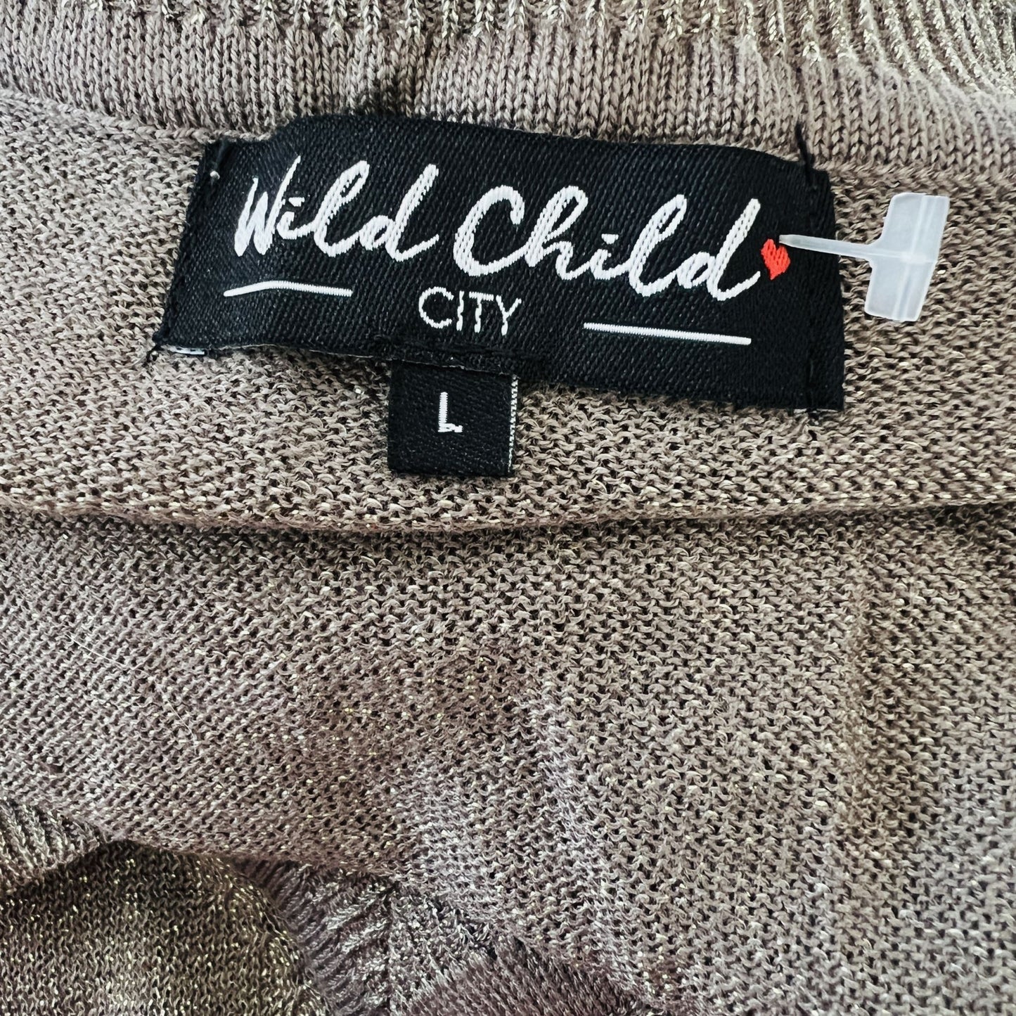 WILD CHILD / brown lurex jumper / L (3898497354554863045)