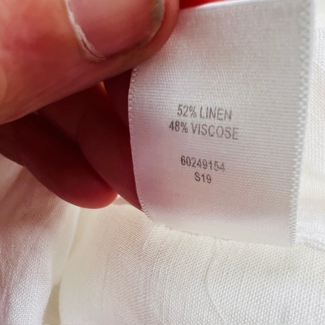 white / minimalist linen shirt / s (3898514318492671253)