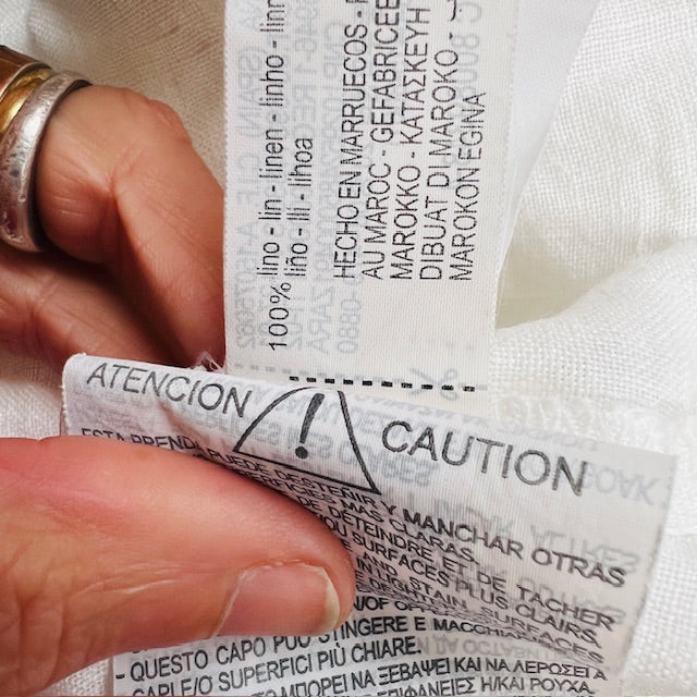 ZARA / white linen shirt / m (3898514340198807643)