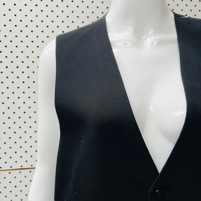 vintage menswear / MELBO / black wool waistcoat / L (3898680560666888453)