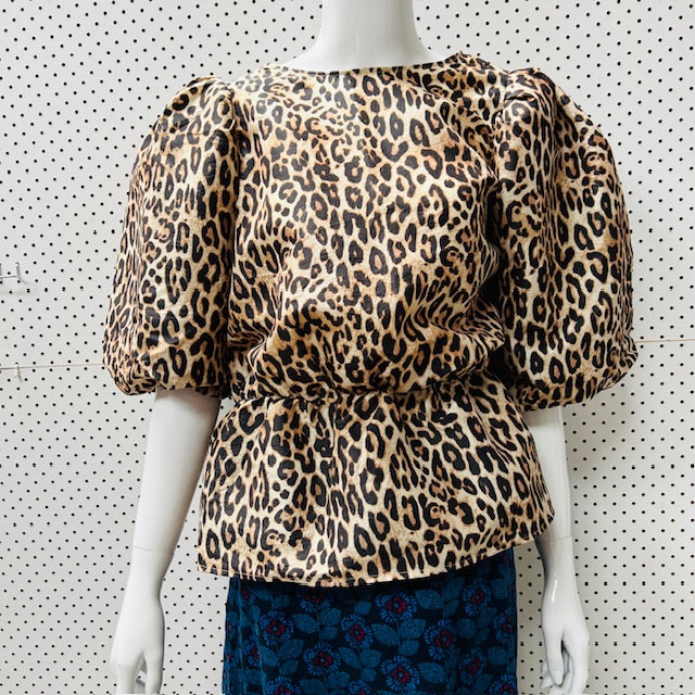LEOPARD / balloon sleeve blouse / m (3898680570767699321)