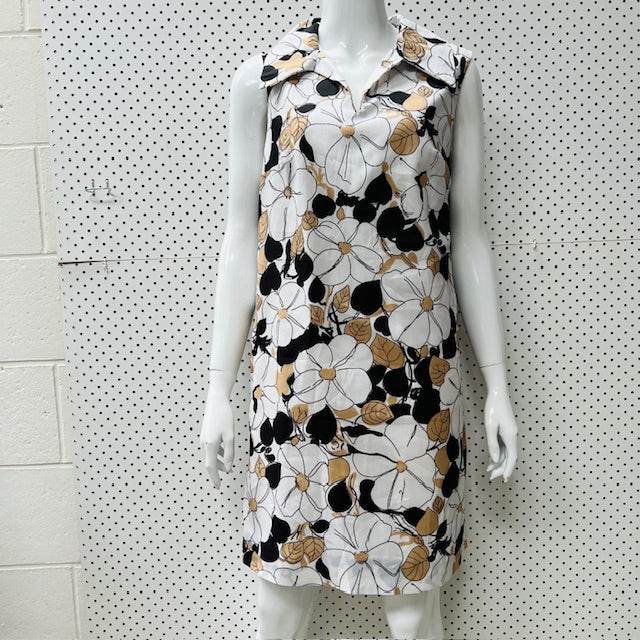 1970s american vintage / sleeeveless patterned dress / SEARS / m (3898680621786025269)