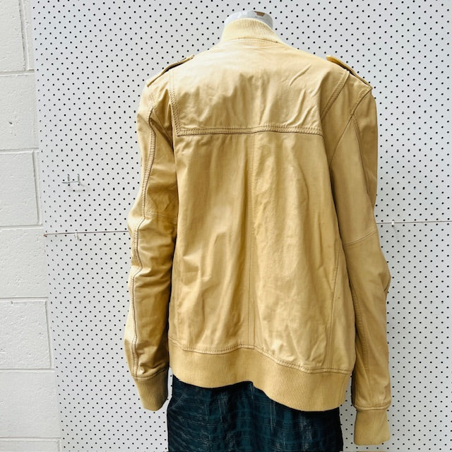 DIESEL / tan goat leather jacket / L (3898680644220814125)