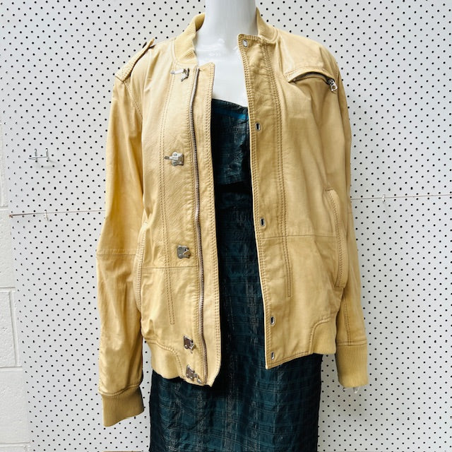 DIESEL / tan goat leather jacket / L (3898680647799847408)