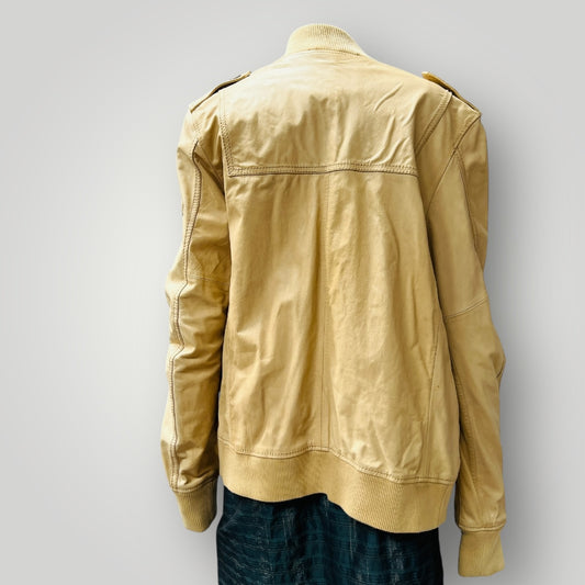 DIESEL / tan goat leather jacket / L (3898681371035677432)