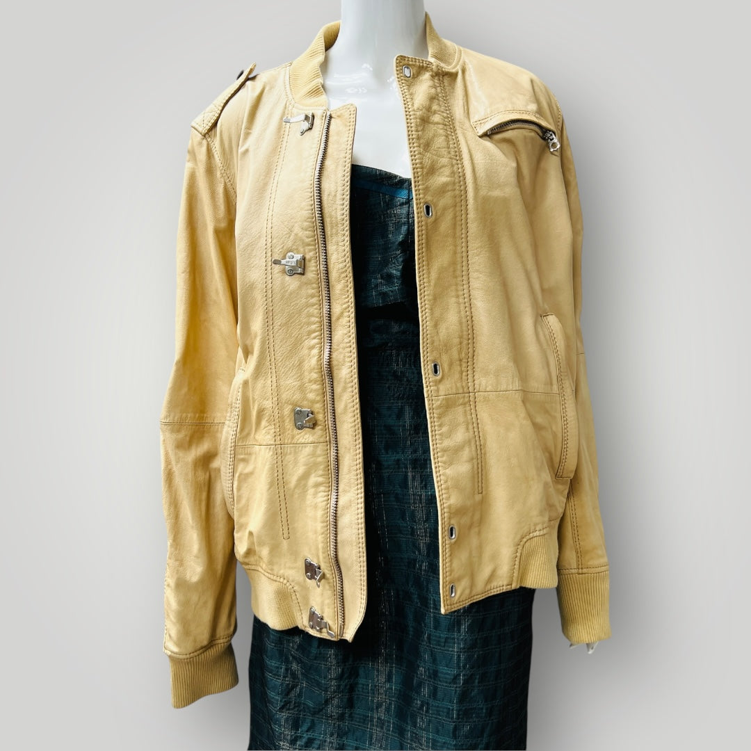 DIESEL / tan goat leather jacket / L (3898681372909052831)