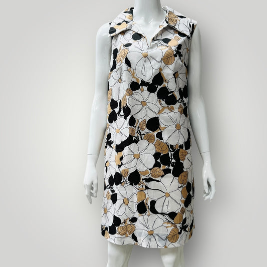 1970s american vintage / sleeeveless patterned dress / SEARS / m (3898681377991597429)