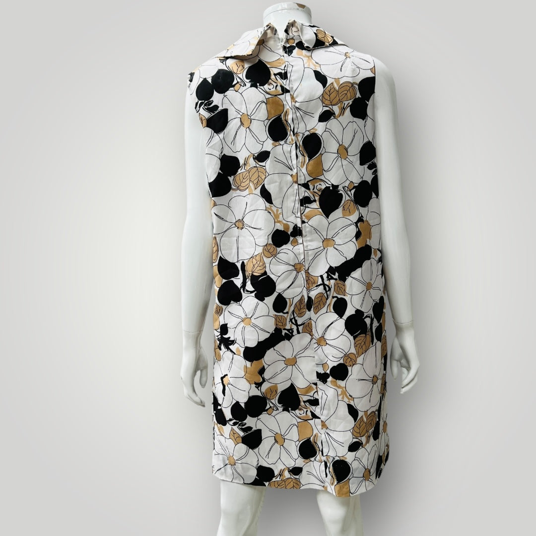 1970s american vintage / sleeeveless patterned dress / SEARS / m (3898681380063738852)