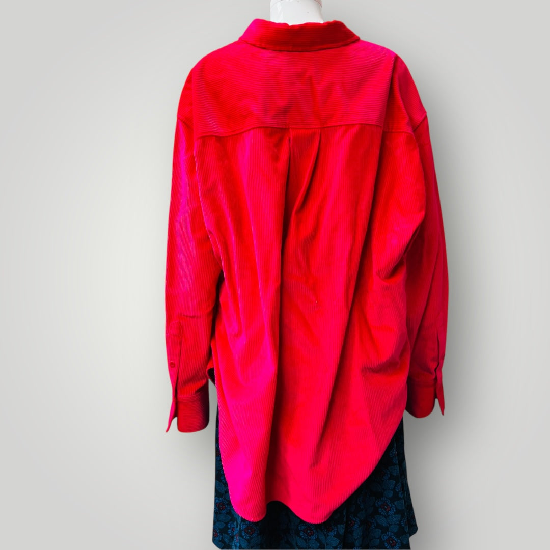 COS / Oversized Cotton-Blend Corduroy Shirt / pink / 44 (3898681409810217549)