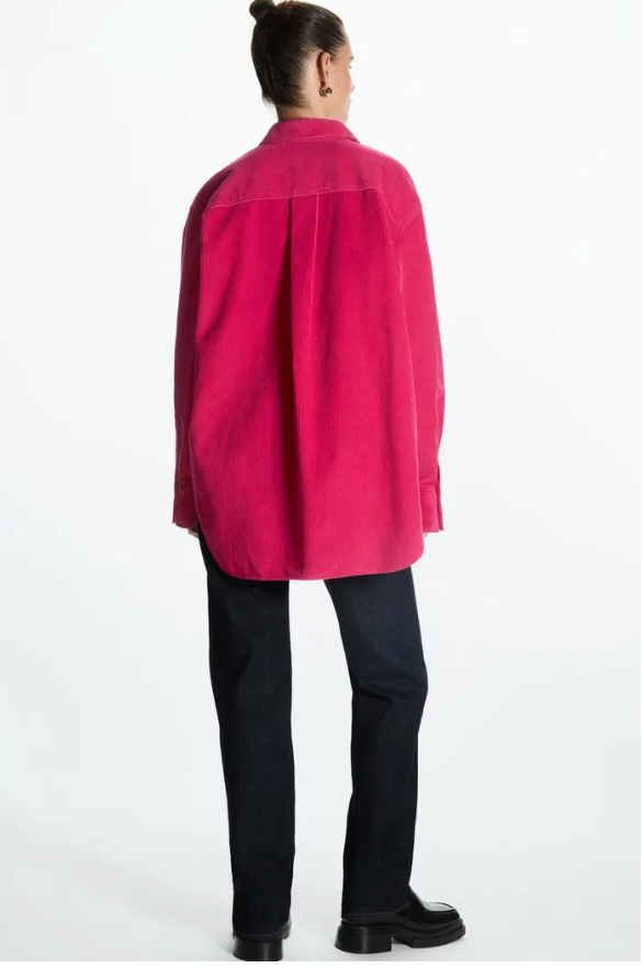 COS / Oversized Cotton-Blend Corduroy Shirt / pink / 44 (3898685640217164889)