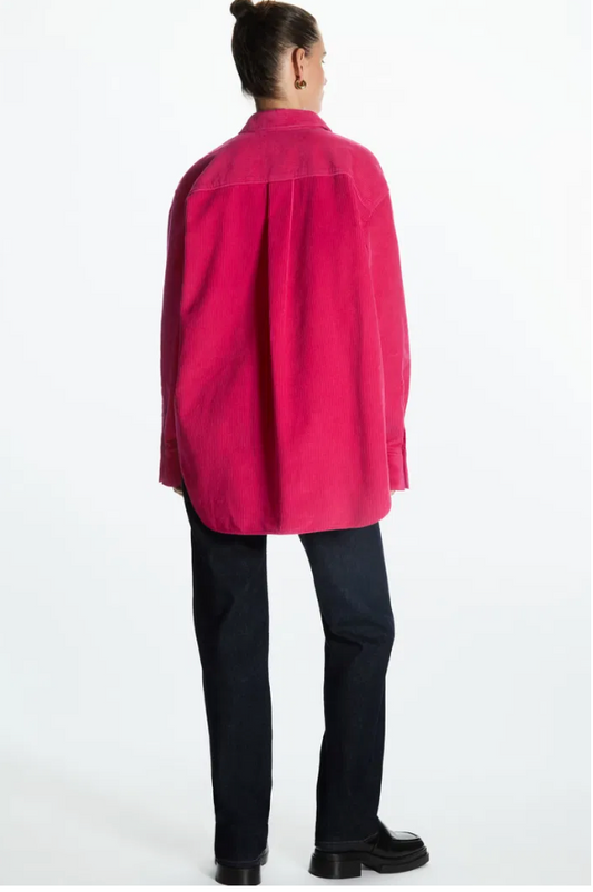 COS / Oversized Cotton-Blend Corduroy Shirt / pink / 44 (3898685640217164889)