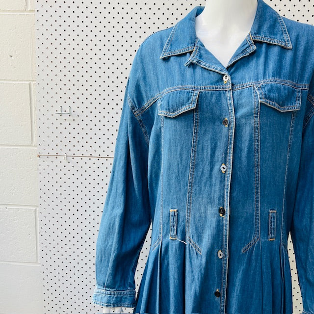 1990s vintage / PART TWO / denim dress / m (3898930964783548708)