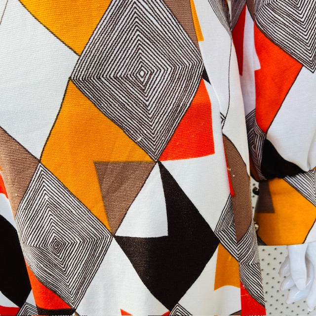 1970s british vintage / LEROSE / maxi dress / s/m (3898931066502345009)