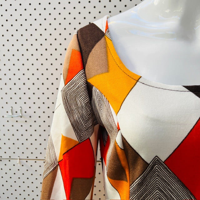 1970s british vintage / LEROSE / maxi dress / s/m (3898931070137195732)