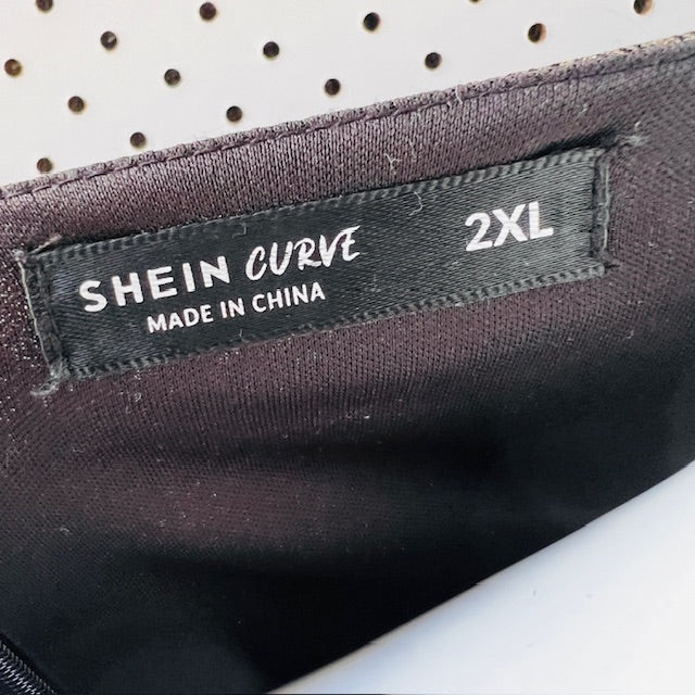 SHEIN CURVE / stunning gold lame OTT dress - bridal, ball, etc / 2xl (3898931078653299973)