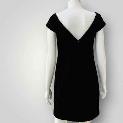 1990s vintage / LBD in black velvet / s (3898938858557387385)