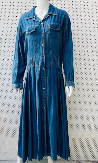 1990s vintage / PART TWO / denim dress / m (3898962739372370677)