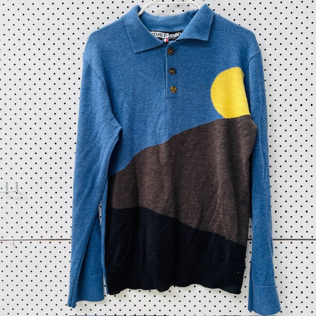 WORLD BRAND NZ / 'before sunset' merino polo / s (3899027727072585140)