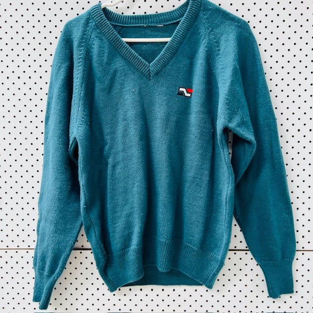 1980s nz vintage workwear / nz railways logo wool jumper / s/m (3899027733225182784)