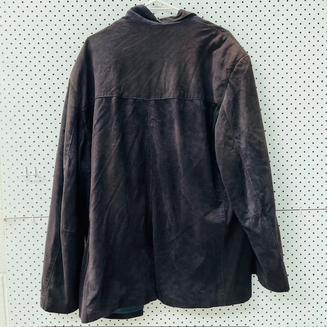 LEATHER JACKET / softest brown suede / 52 (xl) (3899027742995029282)