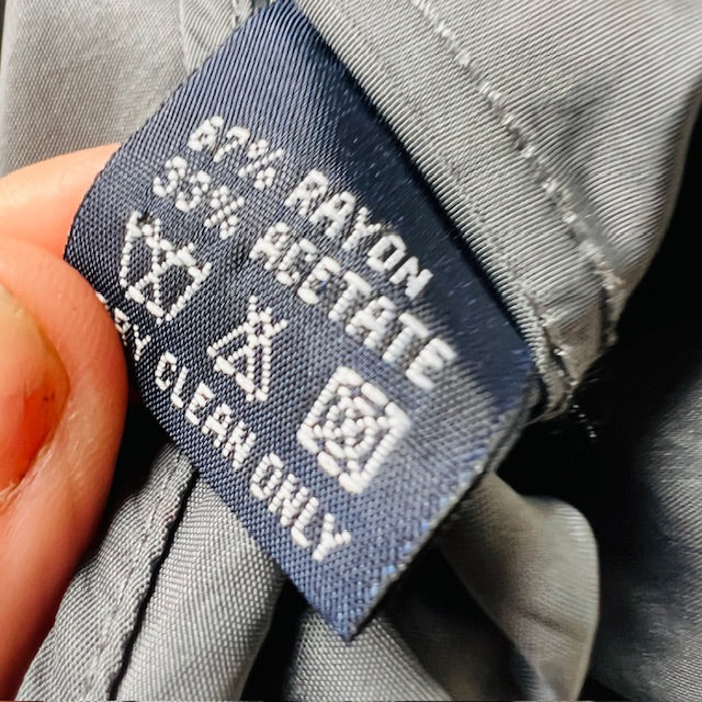 1990s vintage / BLAZER / grey rayon shirt / L (3899027769803389980)