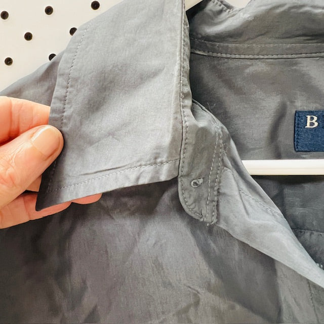 1990s vintage / BLAZER / grey rayon shirt / L (3899027777939988534)