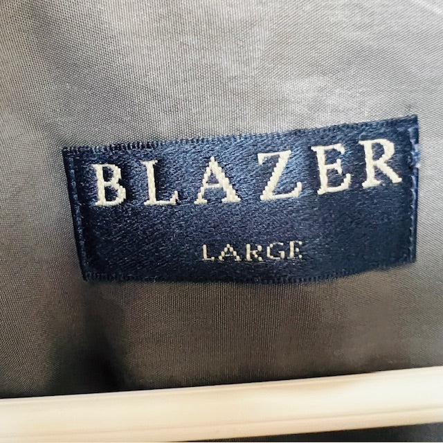 1990s vintage / BLAZER / grey rayon shirt / L (3899027779532534271)