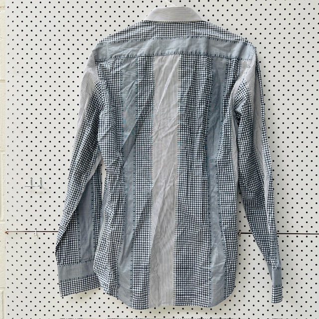 BOSSINI LONDON / striped + checked shirt / M (3899027821709908334)