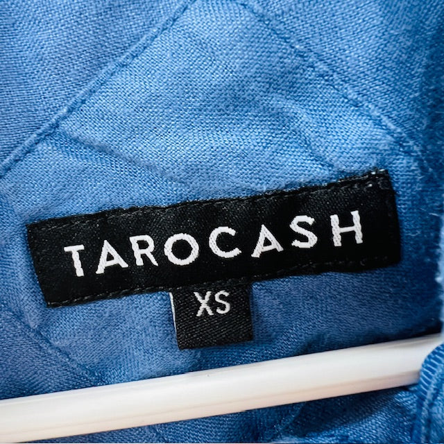TAROCASH / blue linen short sleeved shirt / s (3899027839721530017)
