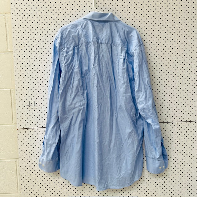 DAVID DONAHUE / blue dress shirt / trim / 18 / 36-37 (3899027862768390114)