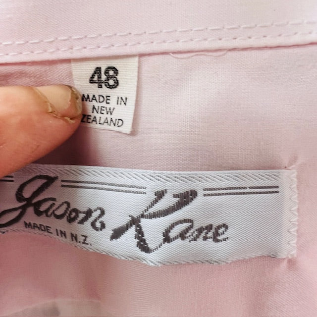 1970s nz vintage / JASON KANE / pink shortsleeved shirt / XL (3899027889032723127)