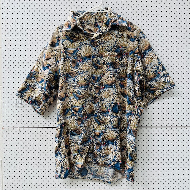 handmade / PUKEKO shirt / cotton / L (3899027913002567375)