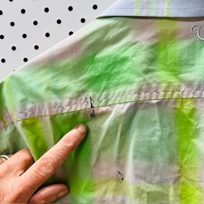 CUTLER + CO / green + grey plaid shirt / XL (3899027915138819373)