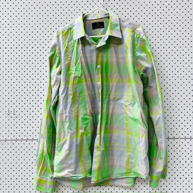 CUTLER + CO / green + grey plaid shirt / XL (3899027925840557912)