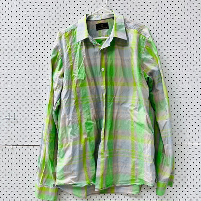 CUTLER + CO / green + grey plaid shirt / XL (3899027925840557912)