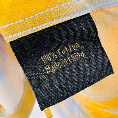 CUTLER + CO/ yellow + grey plaid shirt / L (3899027930846569954)