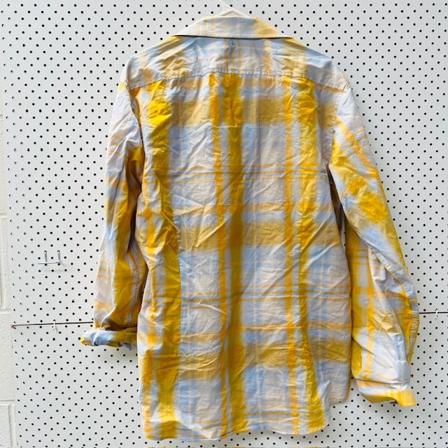CUTLER + CO/ yellow + grey plaid shirt / L (3899027934766181048)