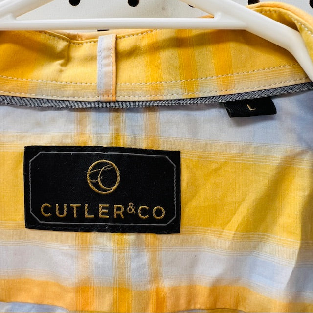 CUTLER + CO/ yellow + grey plaid shirt / L (3899027938393457921)