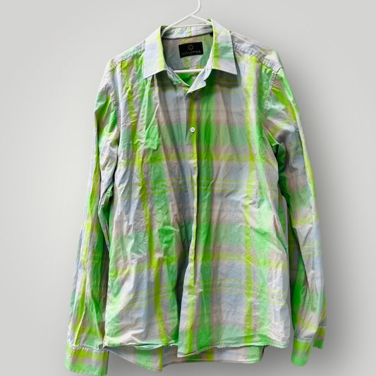 CUTLER + CO / green + grey plaid shirt / XL (3899028282952665437)